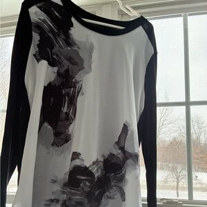 Abstract Black and White Women's Top
